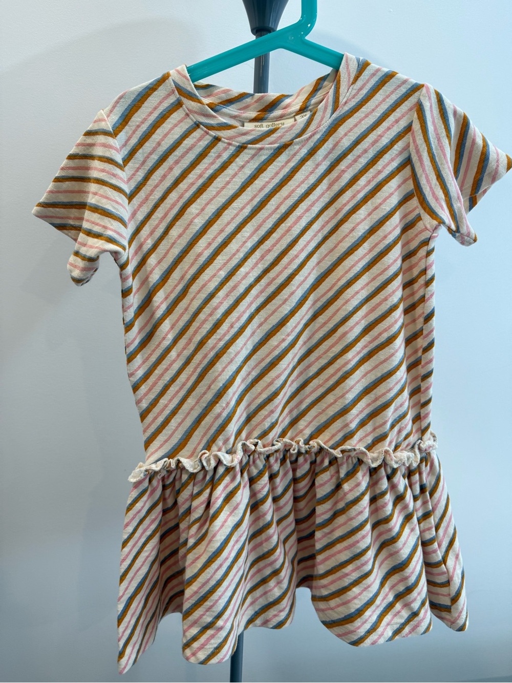 Soft Gallery Denmark Organic Cotton Striped T-Shirt Dress - Girls 3Y